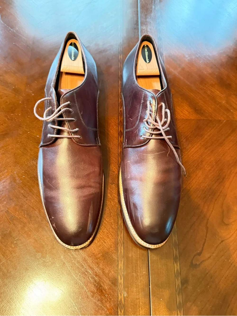 Allen Edmonds Men's Dark Brown Leather Derby Shoes